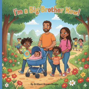 I'm a Big Brother Now by Brilliant Brown Books, featuring a family welcoming a baby